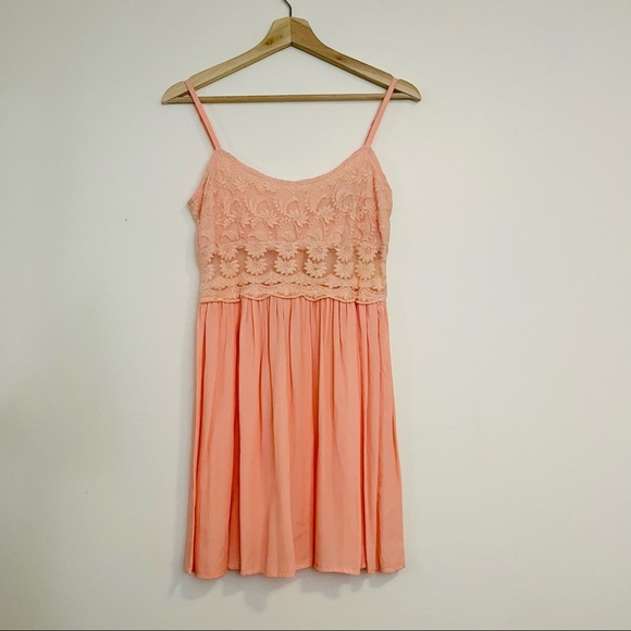 Topshop Dresses & Skirts - TopShop | Pink Coral Lace Panel Dress